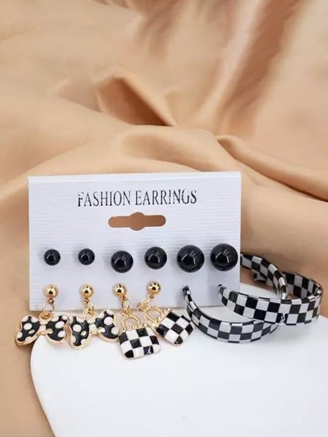 

KARISHMA KREATIONS Set Of 6 Silver-Plated Contemporary Studs Earrings