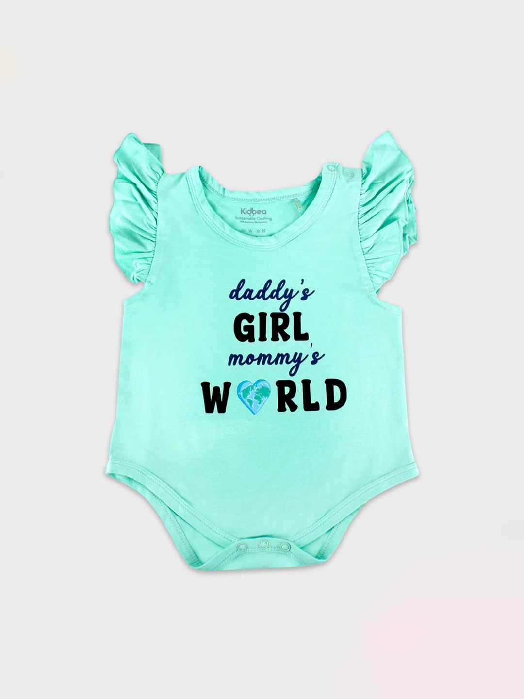 

Kidbea Infants Typography Printed Bamboo Bodysuit, Green