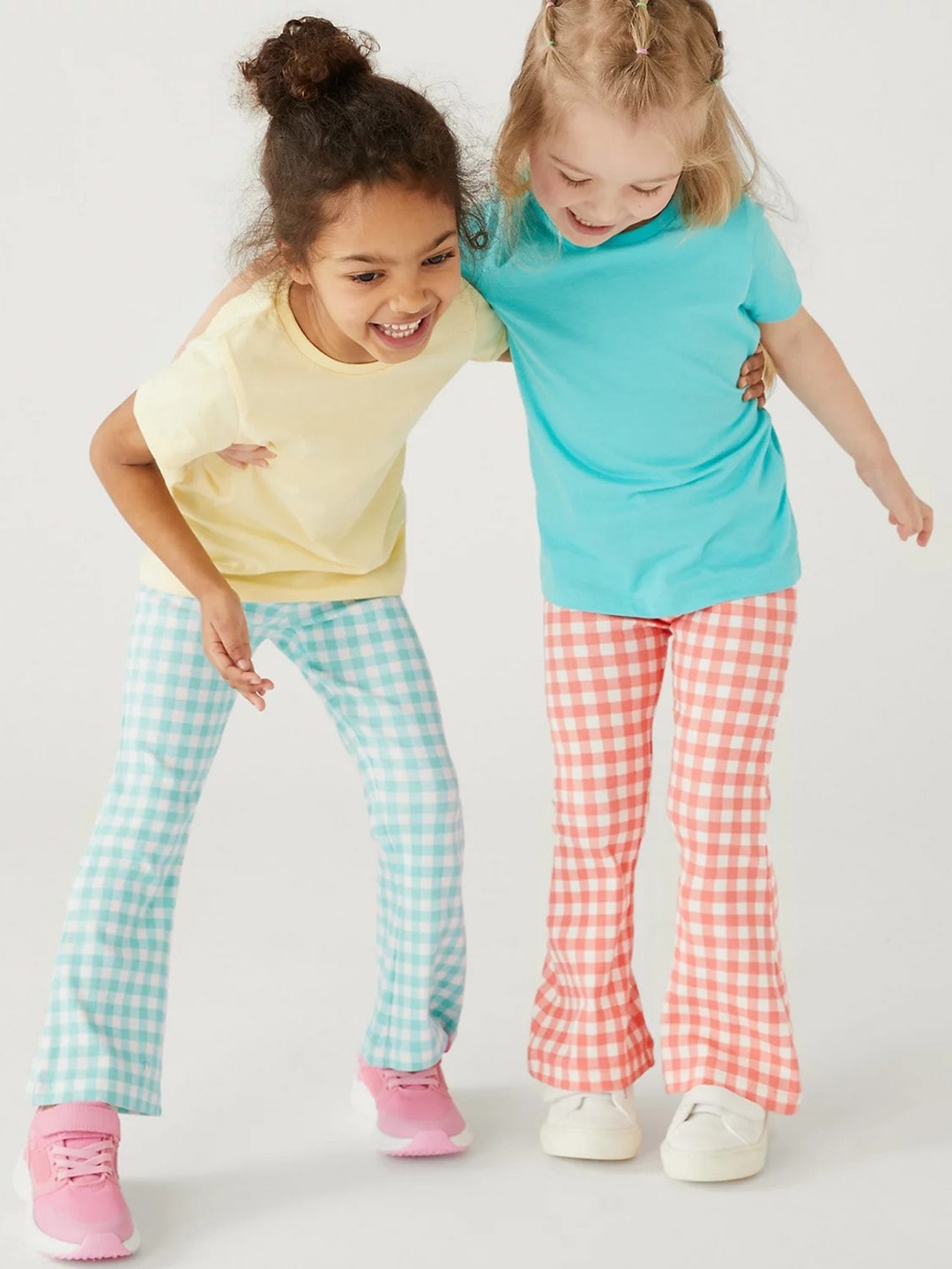 

Marks & Spencer Girls Pack of 2 Checked Trousers, Blue