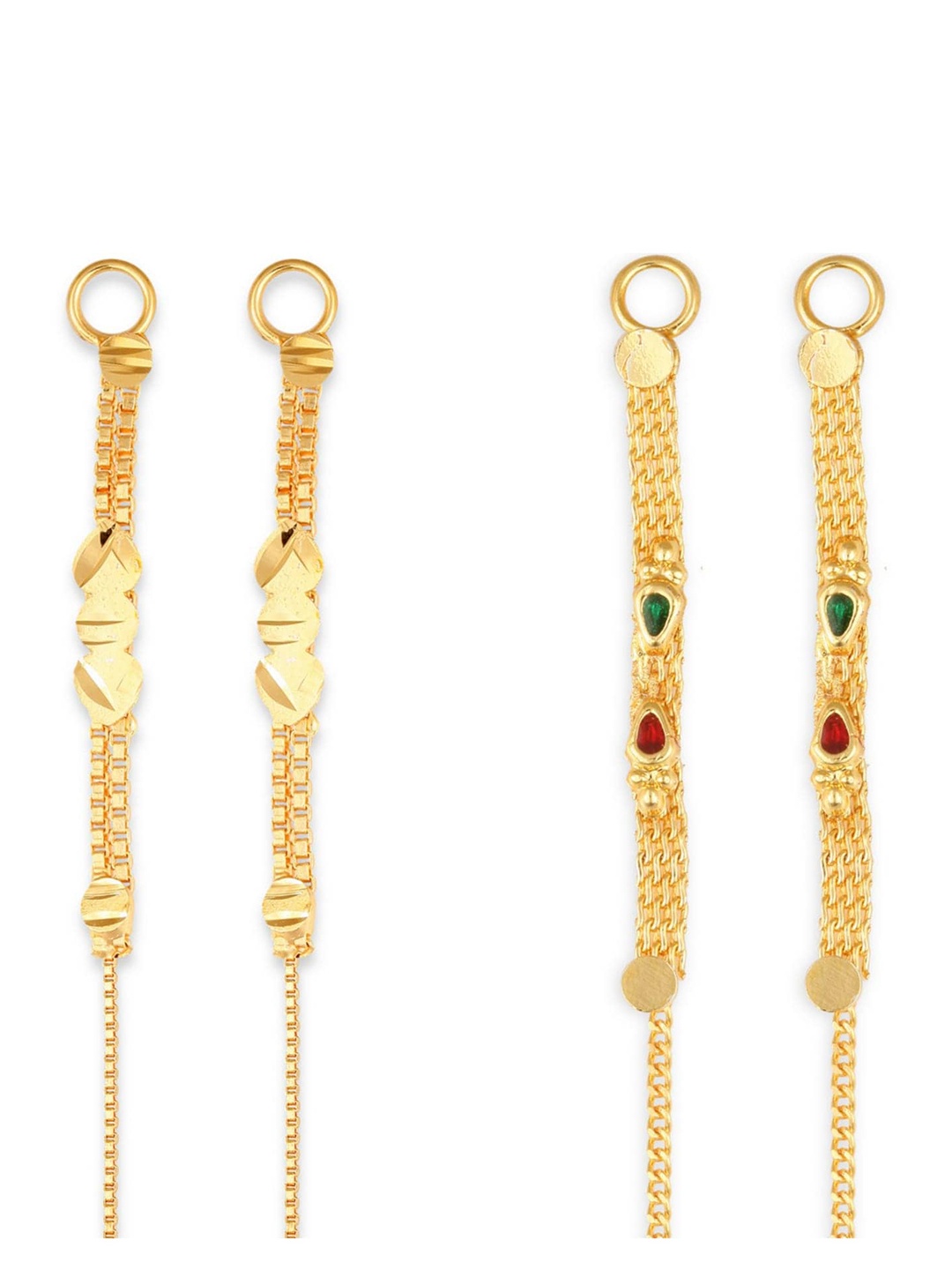 

Vighnaharta Set Of 2 Gold-Plated Ear Chain