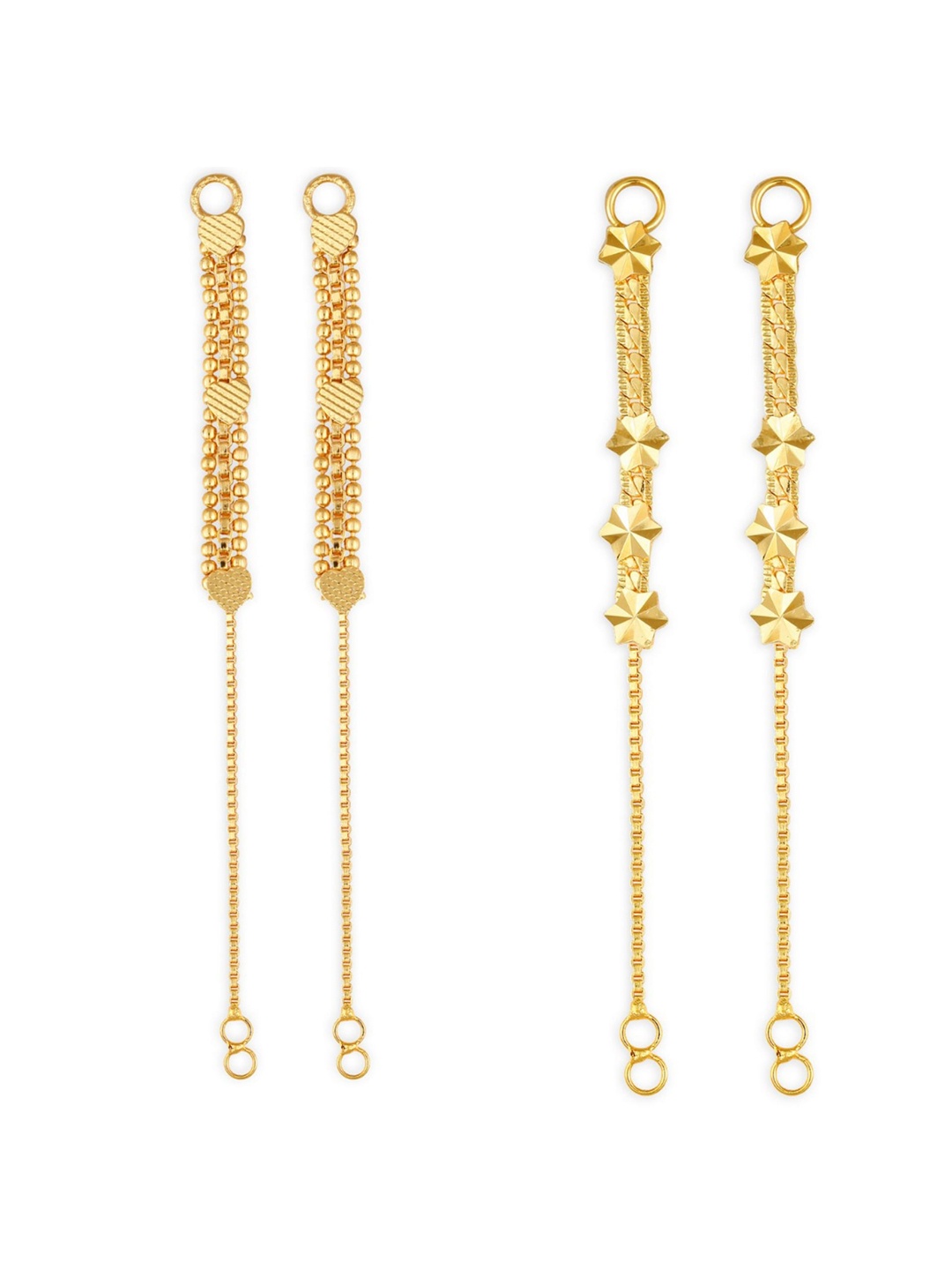 

Vighnaharta Set Of 2 Gold-Plated Ear Chain