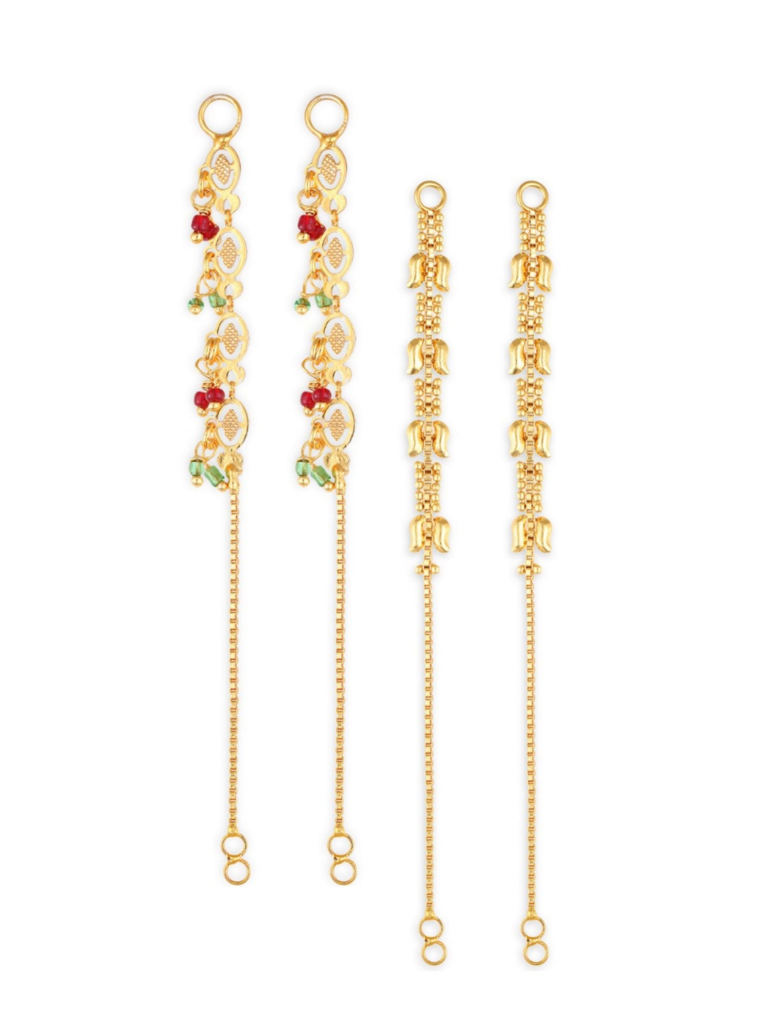 

Vighnaharta Set Of 2 Gold-Plated Ear Chain