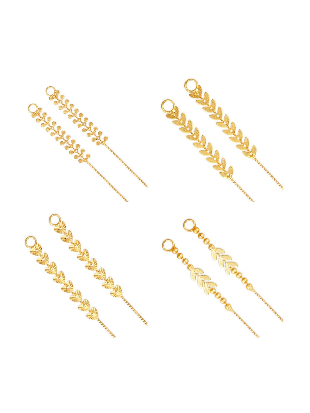 

Vighnaharta Set Of 4 Gold-Plated Classic Ear Cuff Earrings