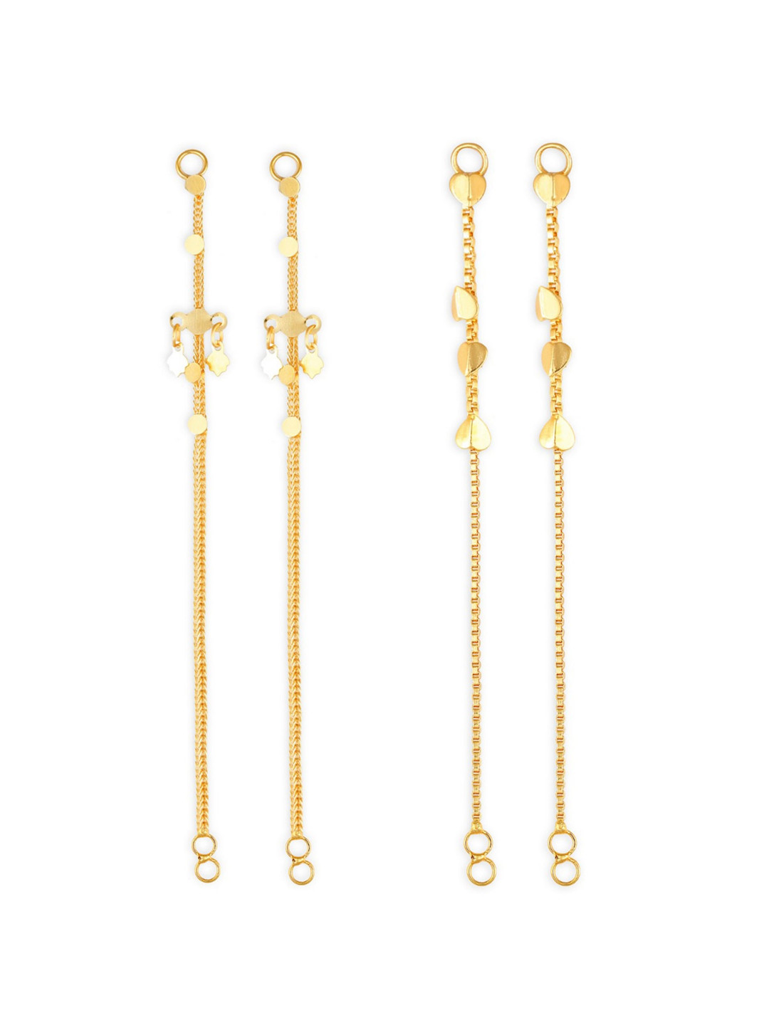 

Vighnaharta Set Of 2 Gold-Plated Classic Ear Cuff Chains