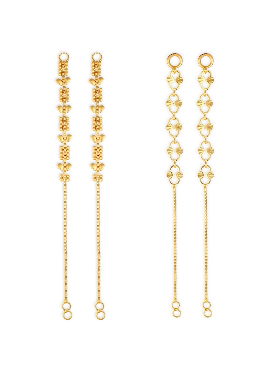 

Vighnaharta Set Of 2 Gold-Plated Classic Ear Cuff Chains