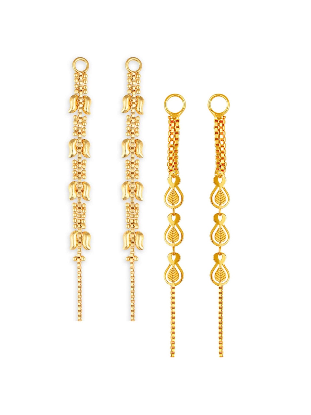 

Vighnaharta Set Of 2 Gold-Plated Classic Ear Cuff Chains