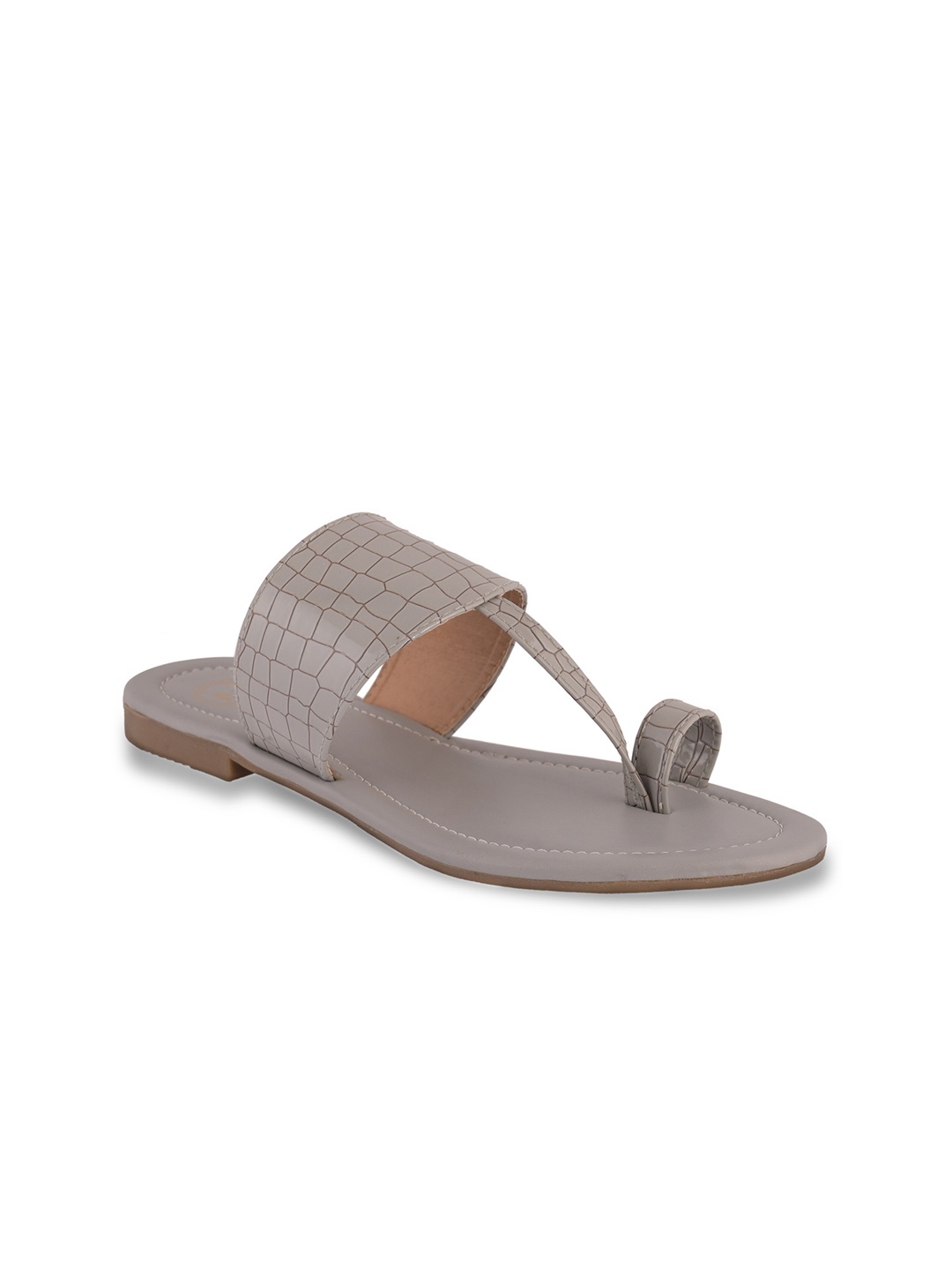

Myra Textured One Toe Flats, Grey