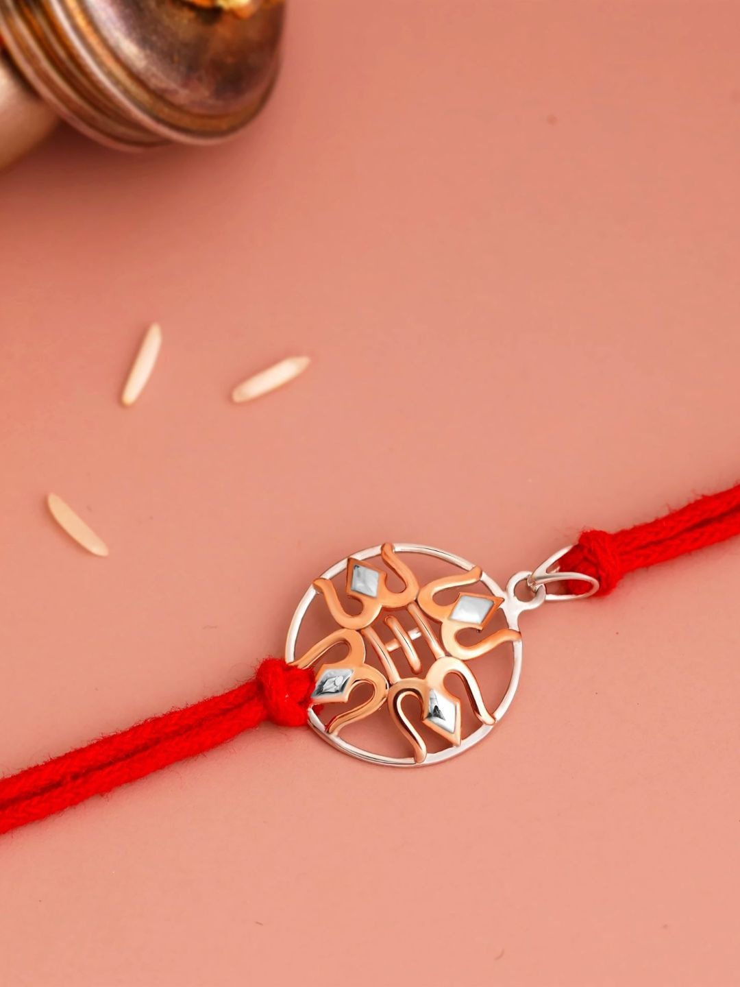 

KUBERBOX Men 925 Sterling Silver Rakhi Pendant Set