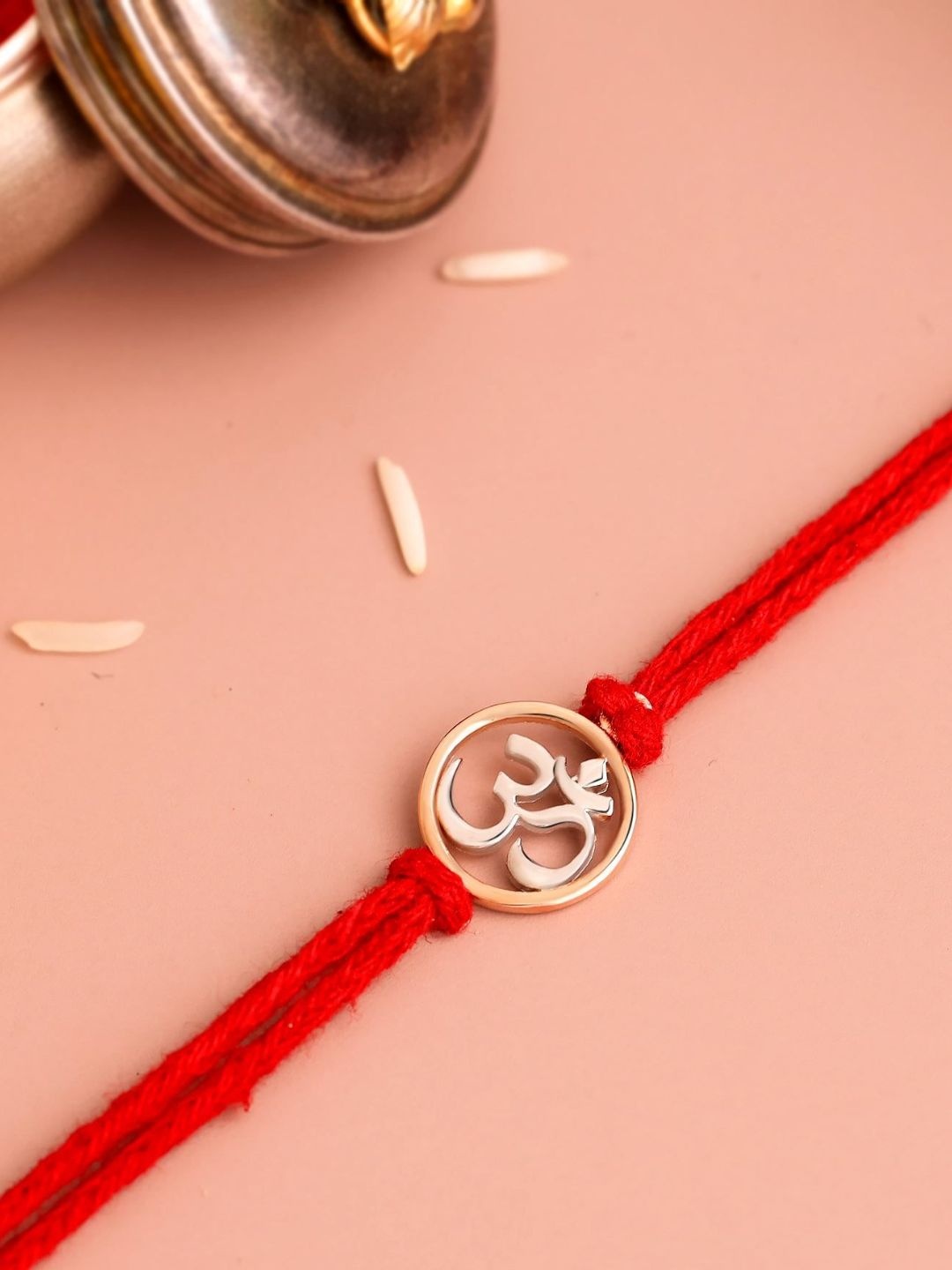 

KUBERBOX 92.5 Sterling Silver Om Rakhi Set