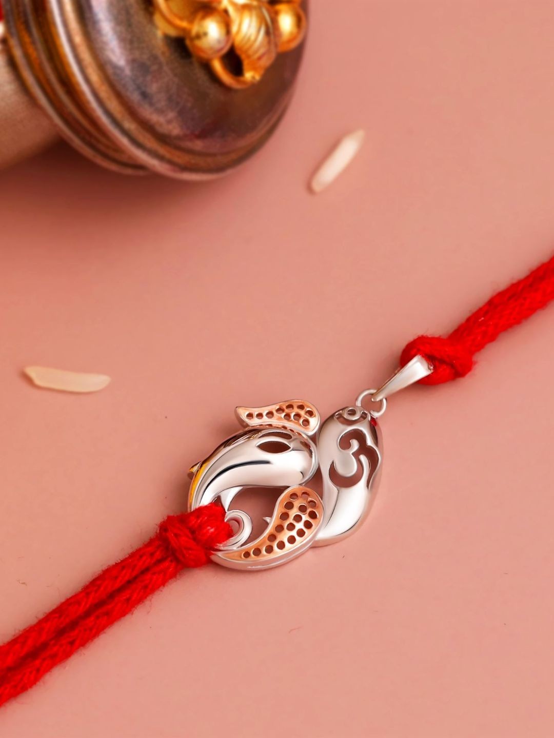 

KUBERBOX 92.5 Sterling Silver Charm Detail Rakhi
