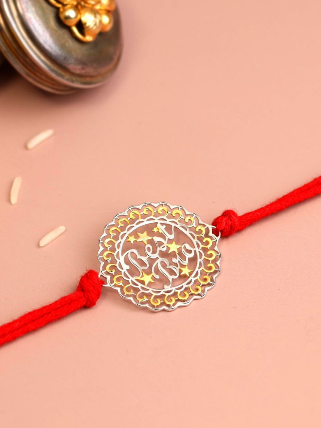 

KUBERBOX 92.5 Sterling Silver Charm Detail Rakhi