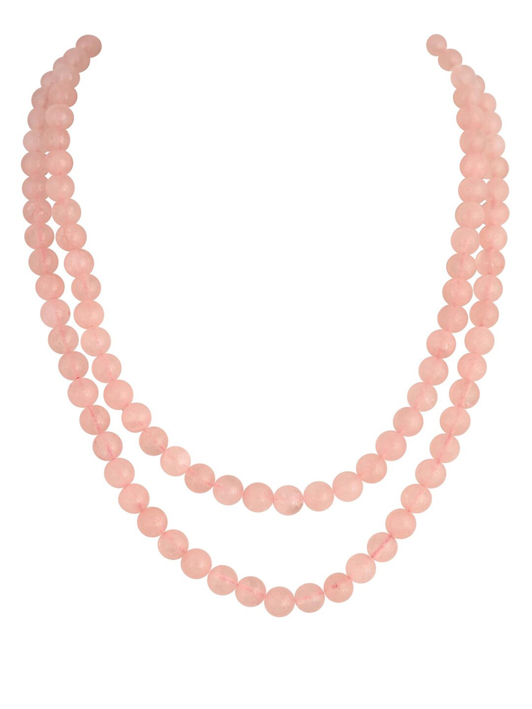 

RATNAVALI JEWELS Layered Quartz Necklace, Peach