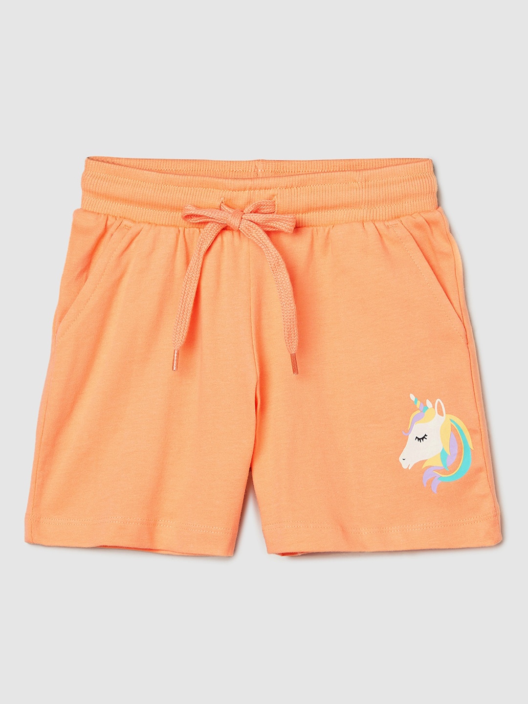 

max Girls Pure Cotton Rapid Dry Regular Shorts, Orange