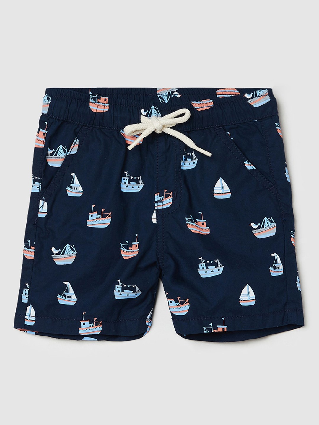 

max Boys Conversational Printed Pure Cotton Rapid Dry Regular Shorts, Navy blue