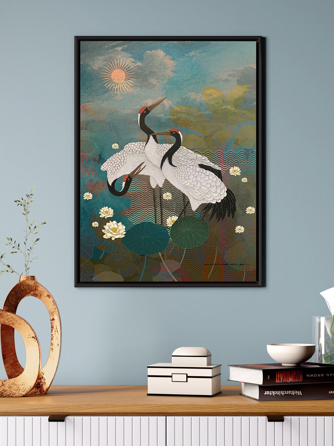 

India Circus by Krsnaa Mehta Green & White Painted Framed Wall Art