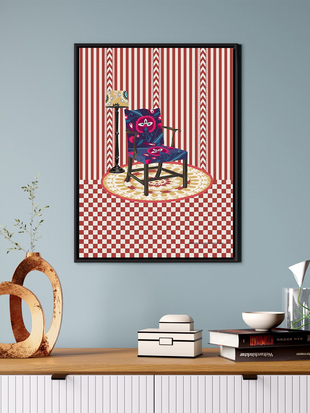 

India Circus by Krsnaa Mehta Red & White Printed Framed Wall Art