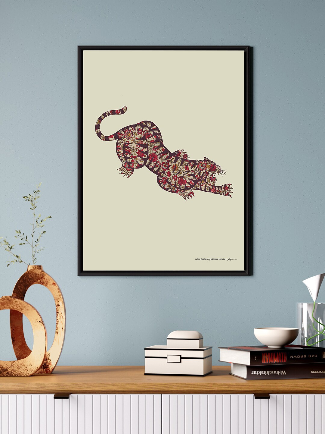 

India Circus by Krsnaa Mehta Red & Black Printed Canvas Floating Framed Wall Art