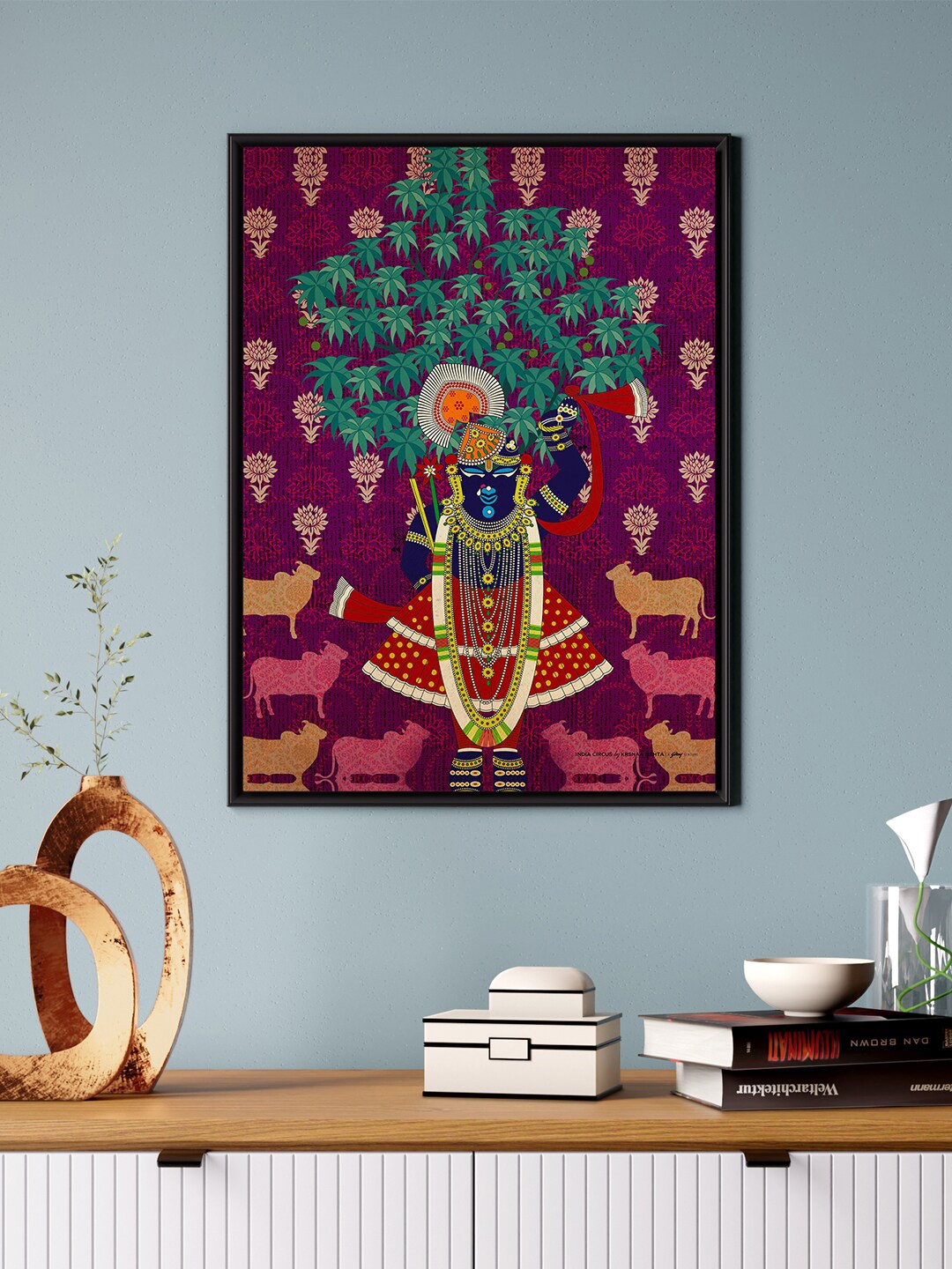 

India Circus by Krsnaa Mehta Pink & Green Painted Framed Wall Art