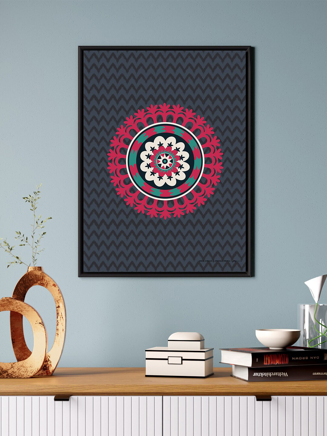 

India Circus by Krsnaa Mehta Grey & Pink Painted Framed Wall Art