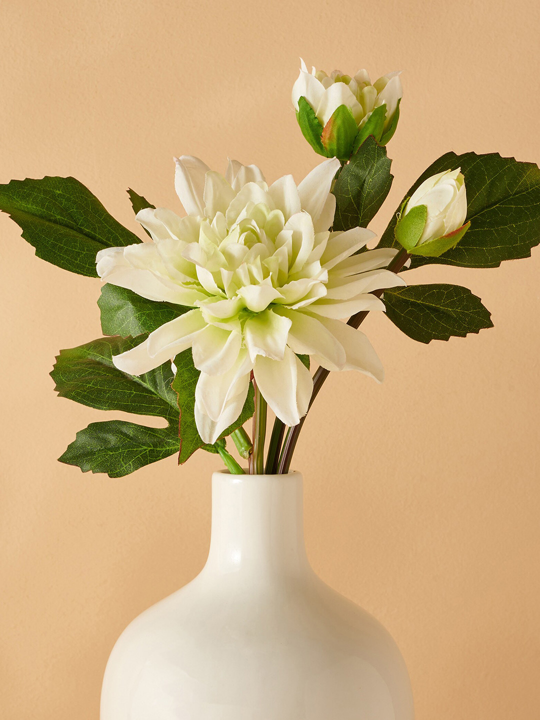 

Home Centre White & Green Dahlia Bouquet Artificial Flower