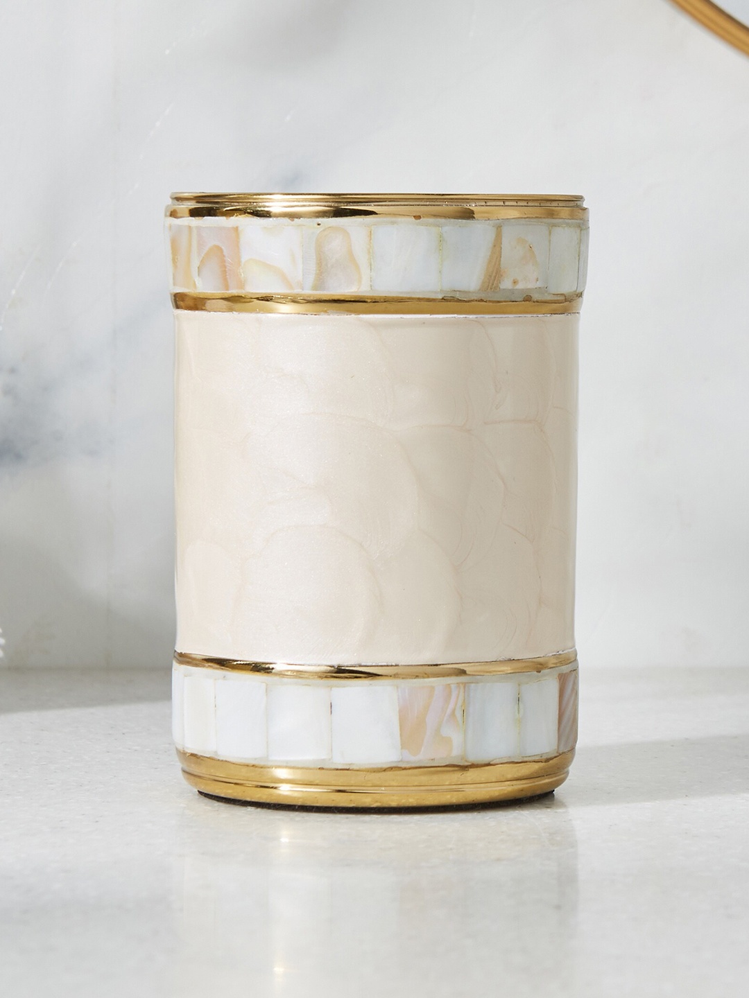 

Home Centre Panama Peach-Colored & White Textured Stainless Steel Tumbler