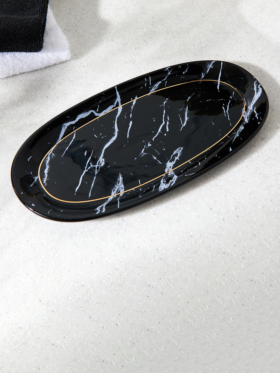 

Home Centre Aubree Dapple Black Printed Ceramic Tray