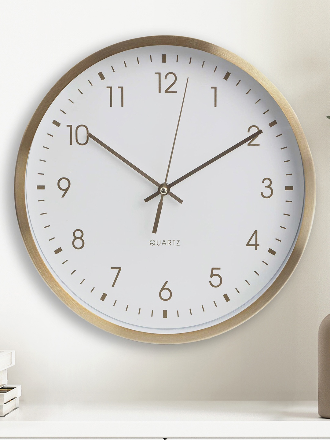 

Home Centre Casablanca White & Gold-Toned Contemporary Wall Clock