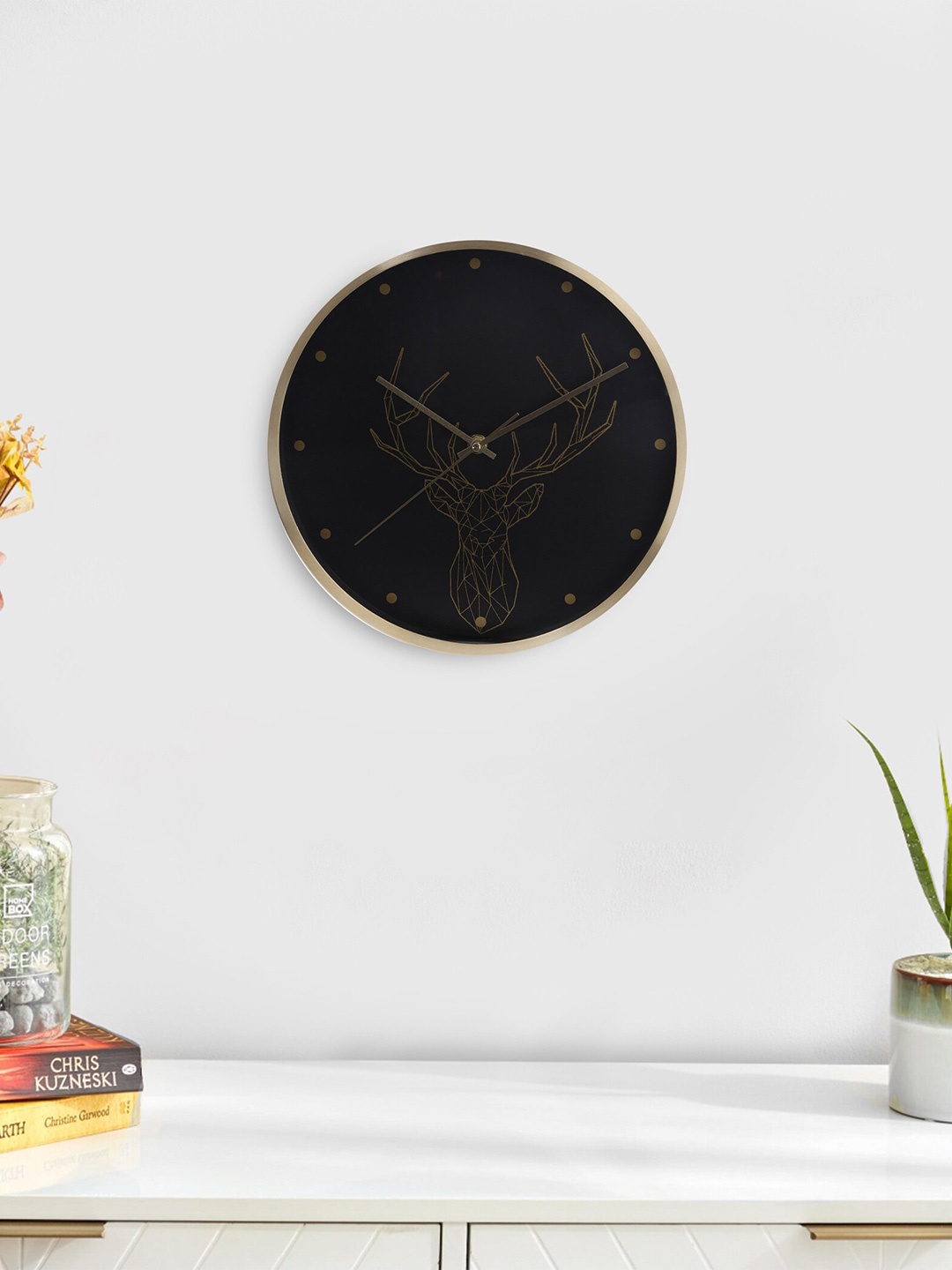 

Home Centre Casablanca Black Printed Contemporary Wall Clock