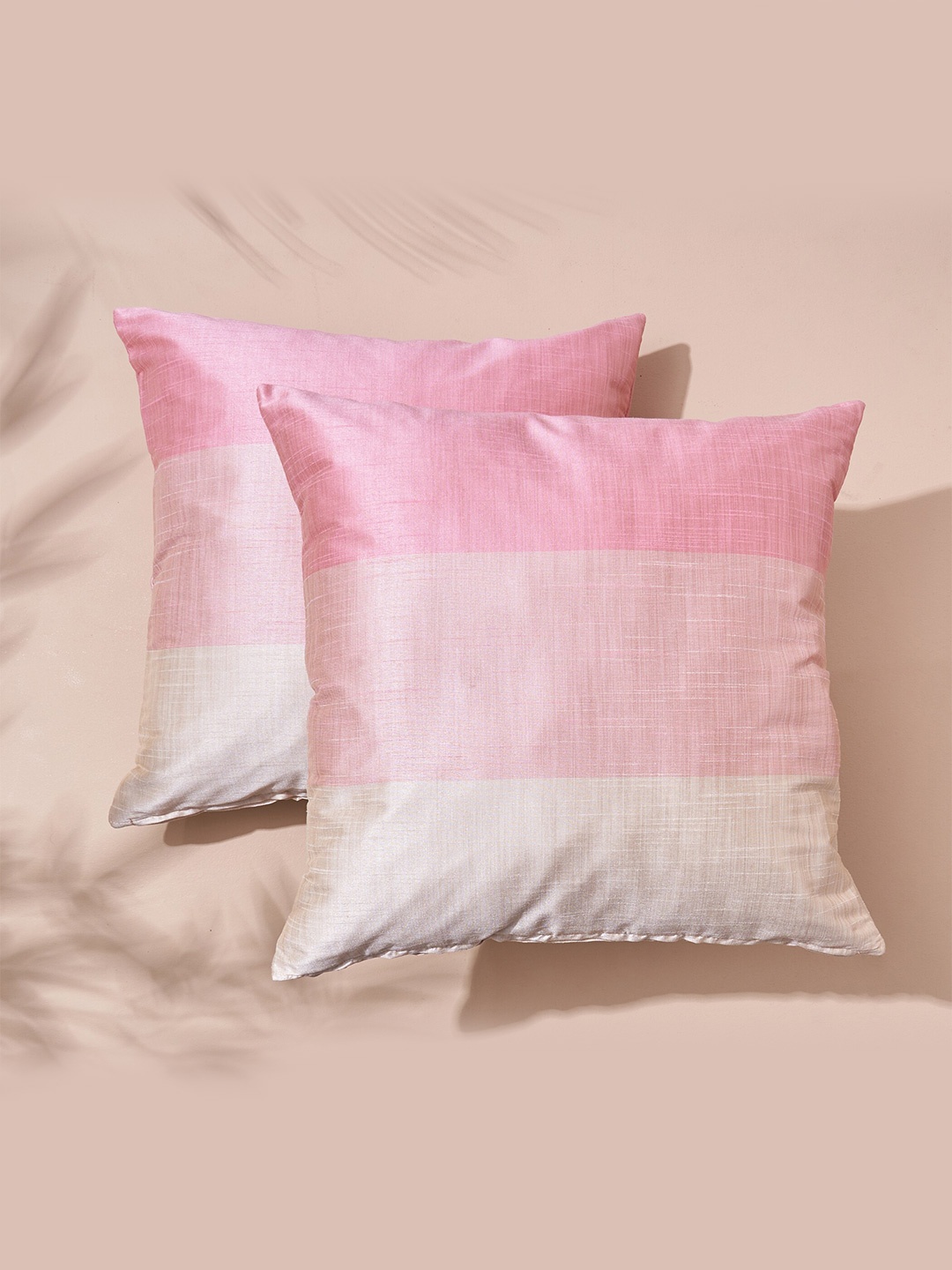 

Home Centre Wesley 2 Pieces Pink & Cream-Coloured Colourblocked Square Cushion Covers