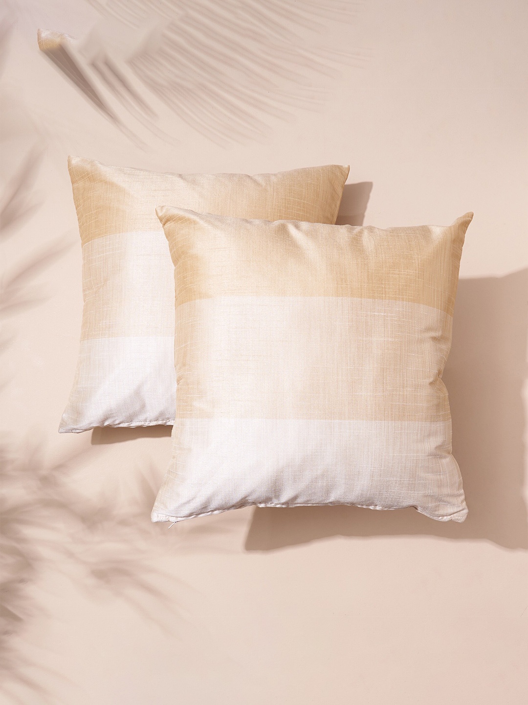 

Home Centre Wesley 2 Pieces Beige & White Colourblocked Square Cushion Covers