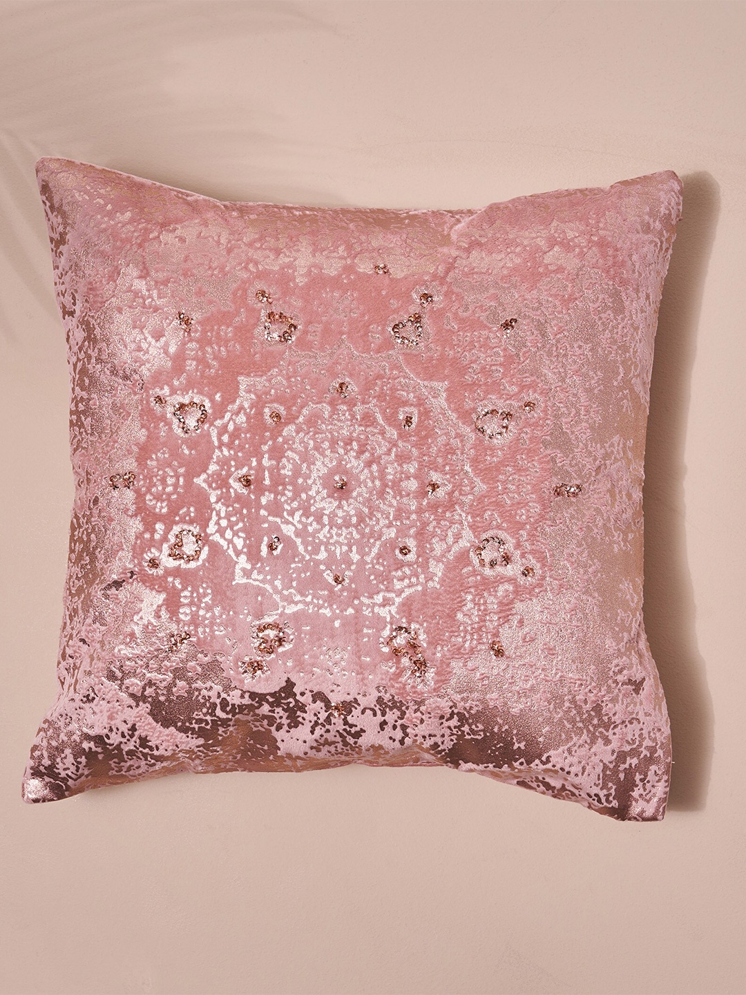 

Home Centre Endura Pink & Gold-Toned Ethnic Motifs Square Cushion Covers