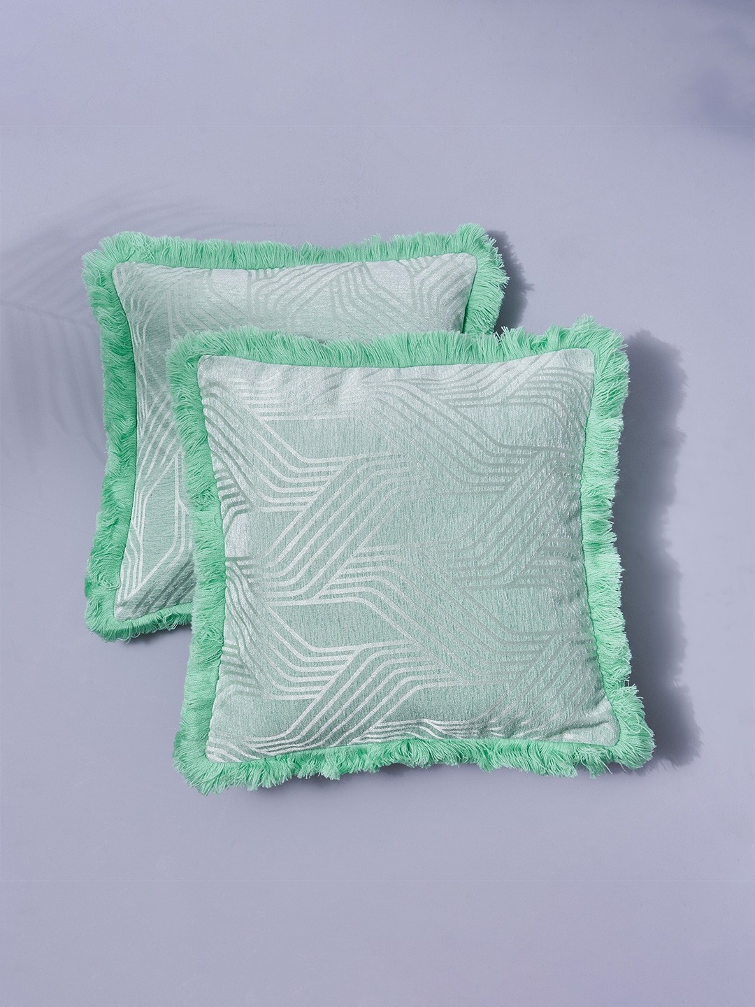 

Home Centre Calamus Teal & Green 2 Pieces Self Design Square Cushion Covers