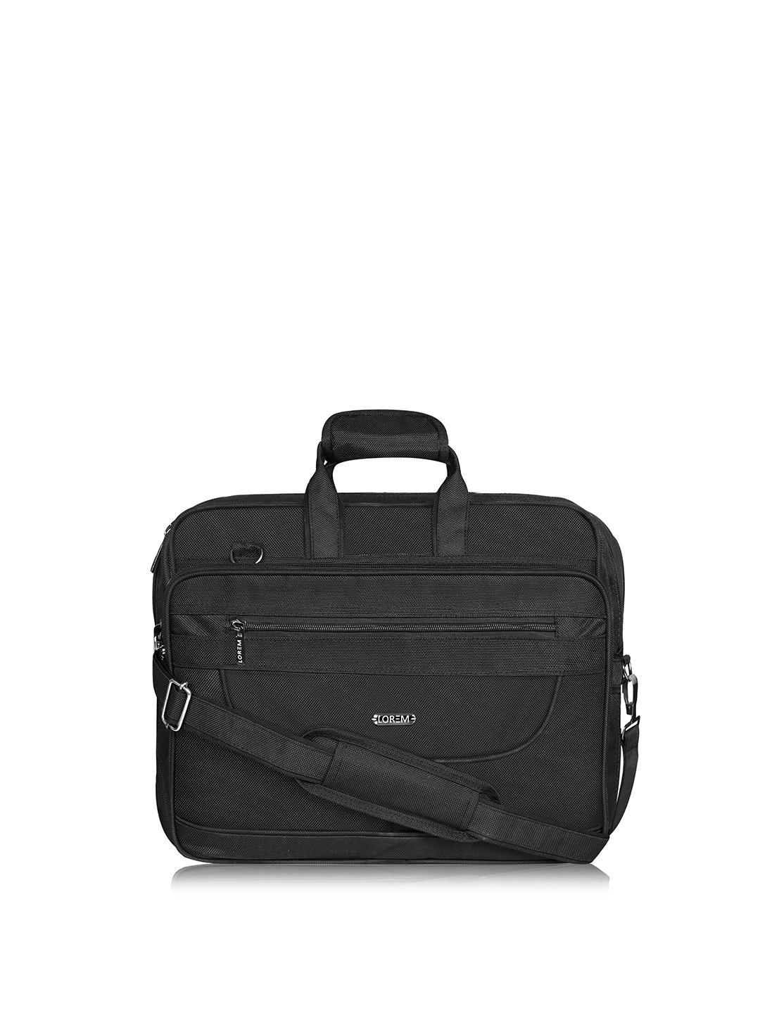 

LOREM Men Textured Messenger Bag, Black