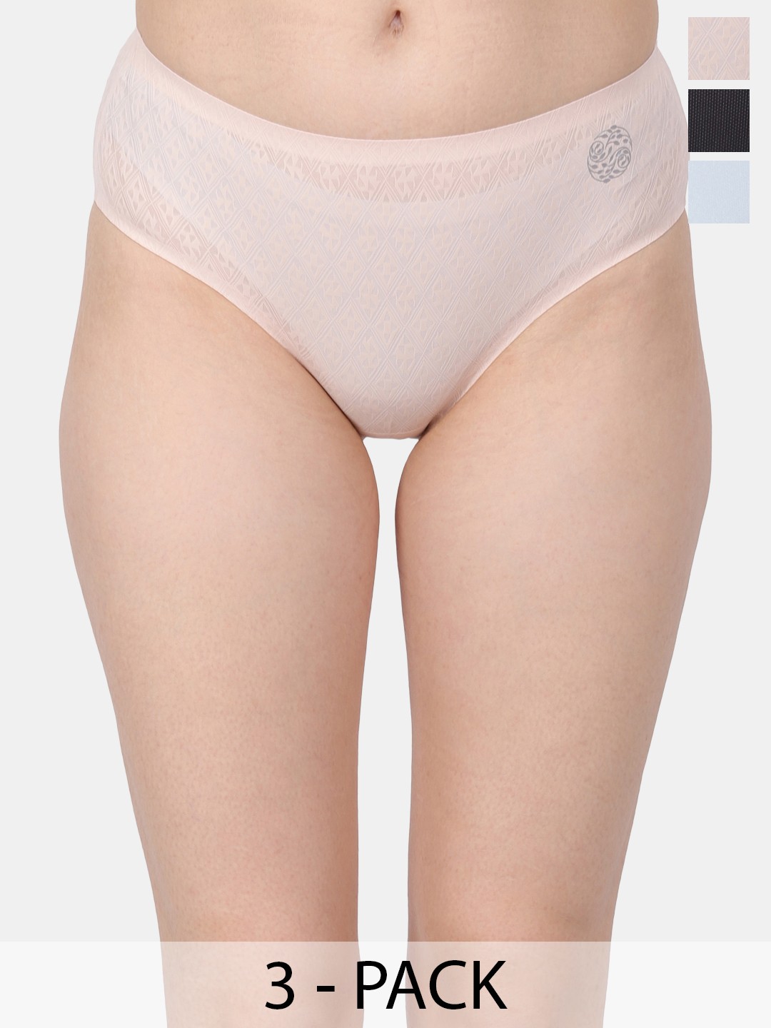 

Amour Secret Pack Of 3 Mid-Rise Leak-Proof Hipster Briefs, Beige