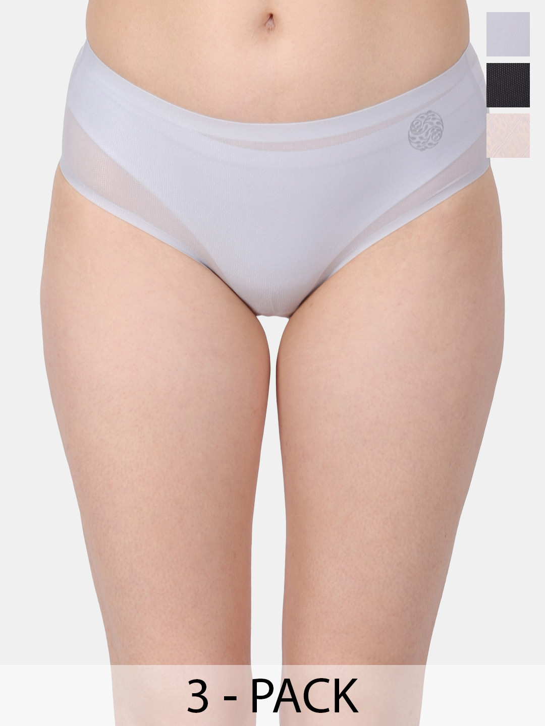 

Amour Secret Pack Of 3 Mid-Rise Hipster Briefs, Grey