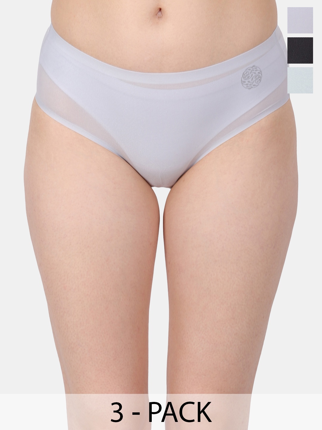 

Amour Secret Pack Of 3 Mid-Rise Leak-Proof Hipster Briefs, Grey