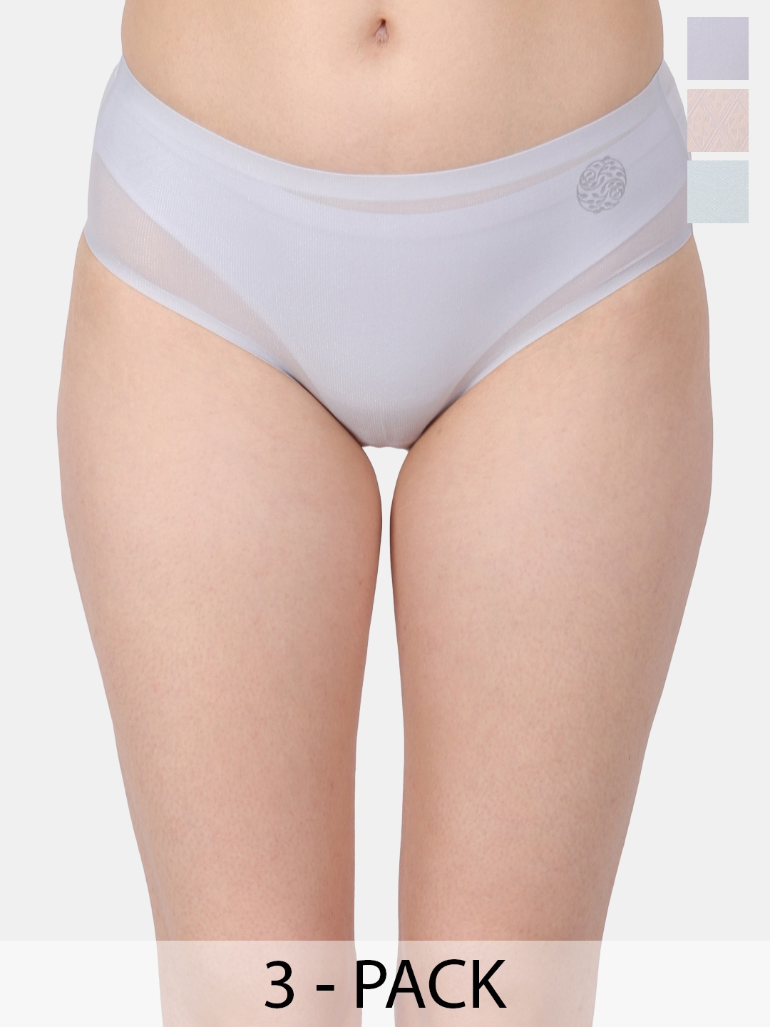 

Amour Secret Pack Of 3 Mid-Rise Hipster Briefs, Grey