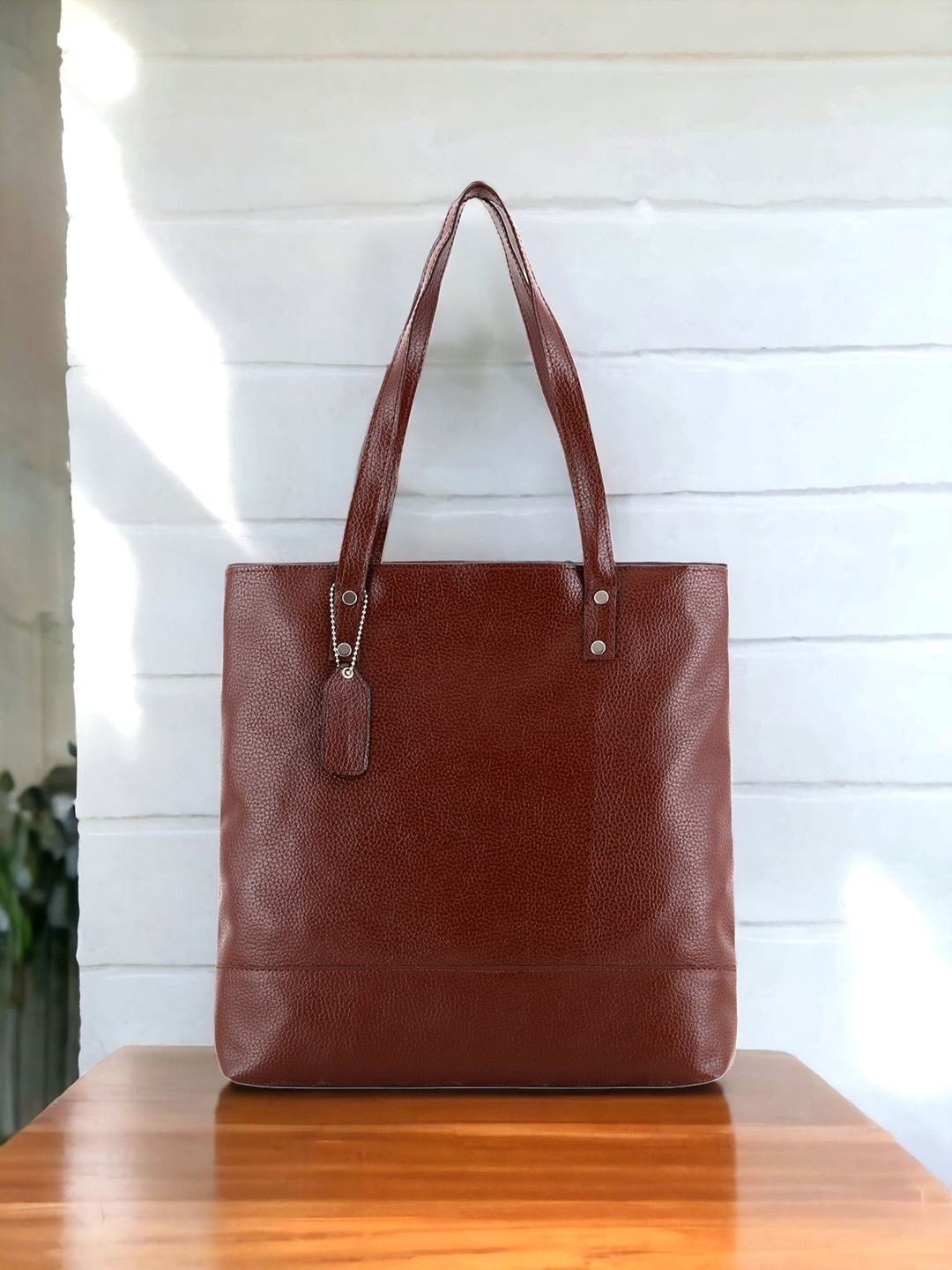 

Mast & Harbour Brown PU Oversized Structured Shoulder Bag