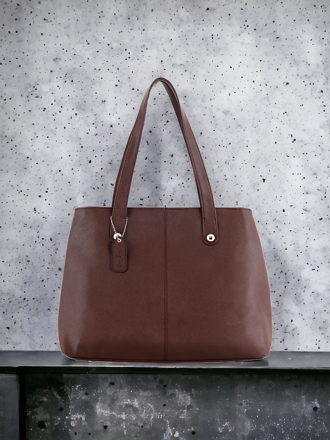 

Mast & Harbour Brown PU Oversized Structured Shoulder Bag