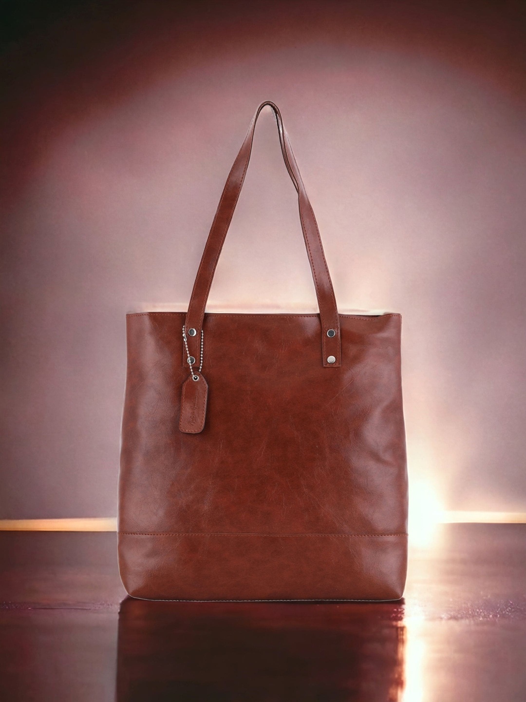 

Mast & Harbour Brown PU Oversized Structured Shoulder Bag