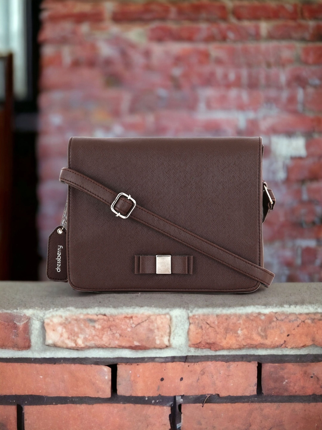 

DressBerry Brown PU Structured Sling Bag