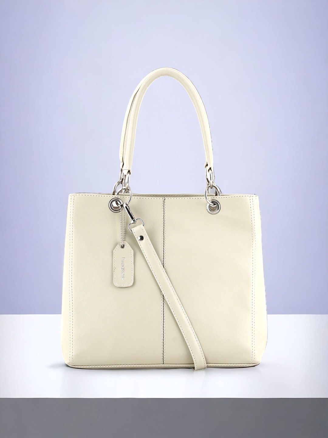 DressBerry Off White Oversized Shopper Handheld Bag