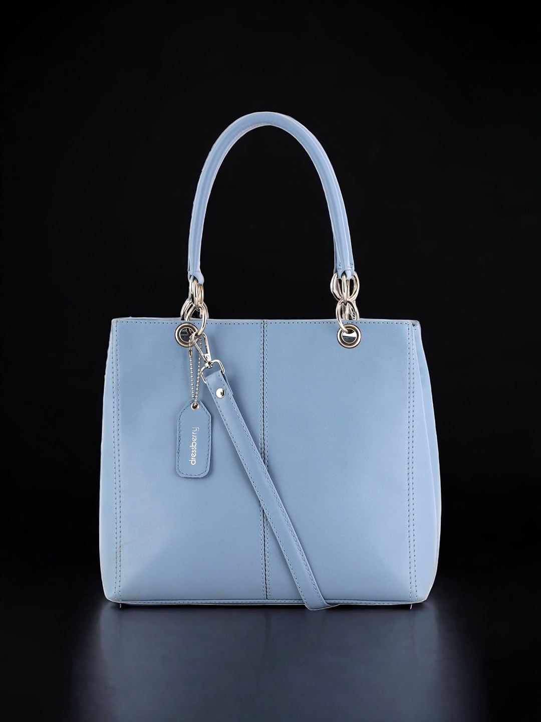 

DressBerry Blue PU Structured Shoulder Bag