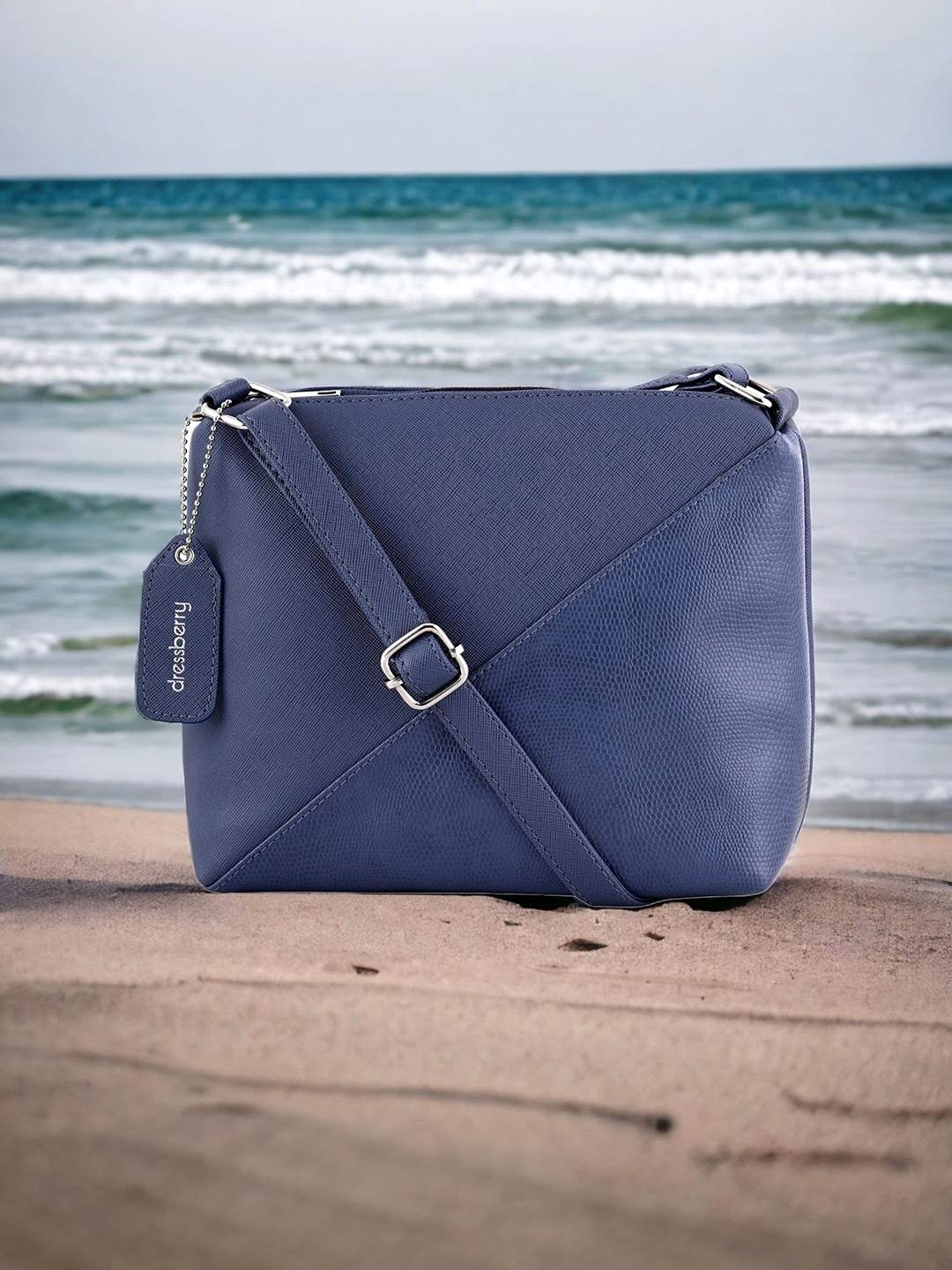 

DressBerry Blue PU Structured Sling Bag