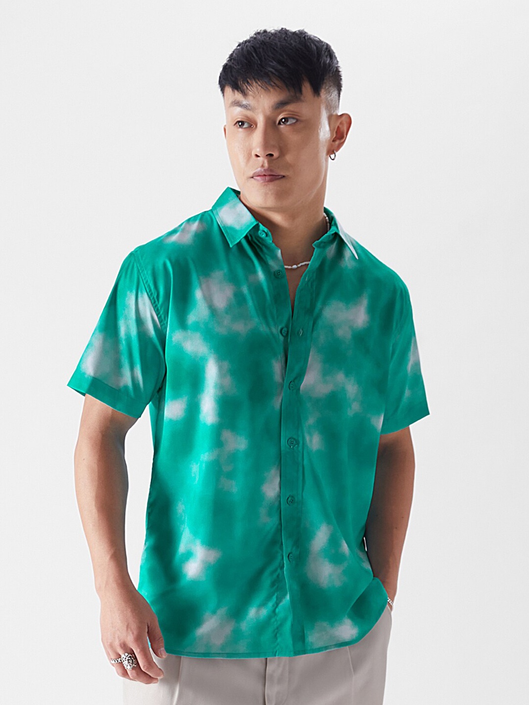 

The Souled Store Men Relaxed Opaque Tie & Dye Casual Shirt, Green
