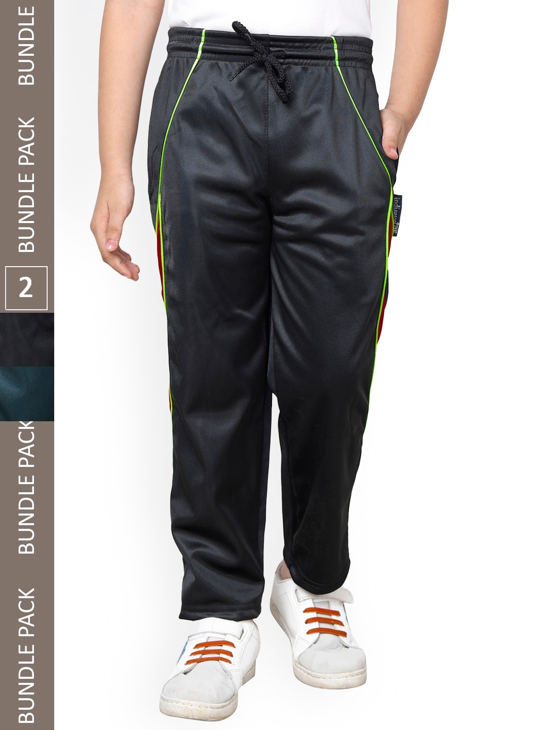 

IndiWeaves Boys Pack Of 2 Track Pants, Black