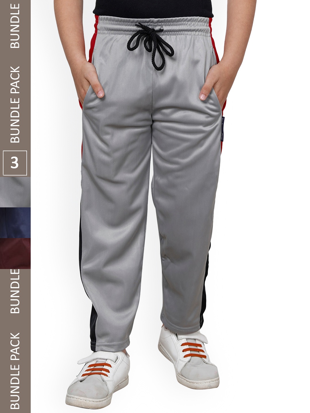 

IndiWeaves Boys Pack Of 3 Track Pants, Grey