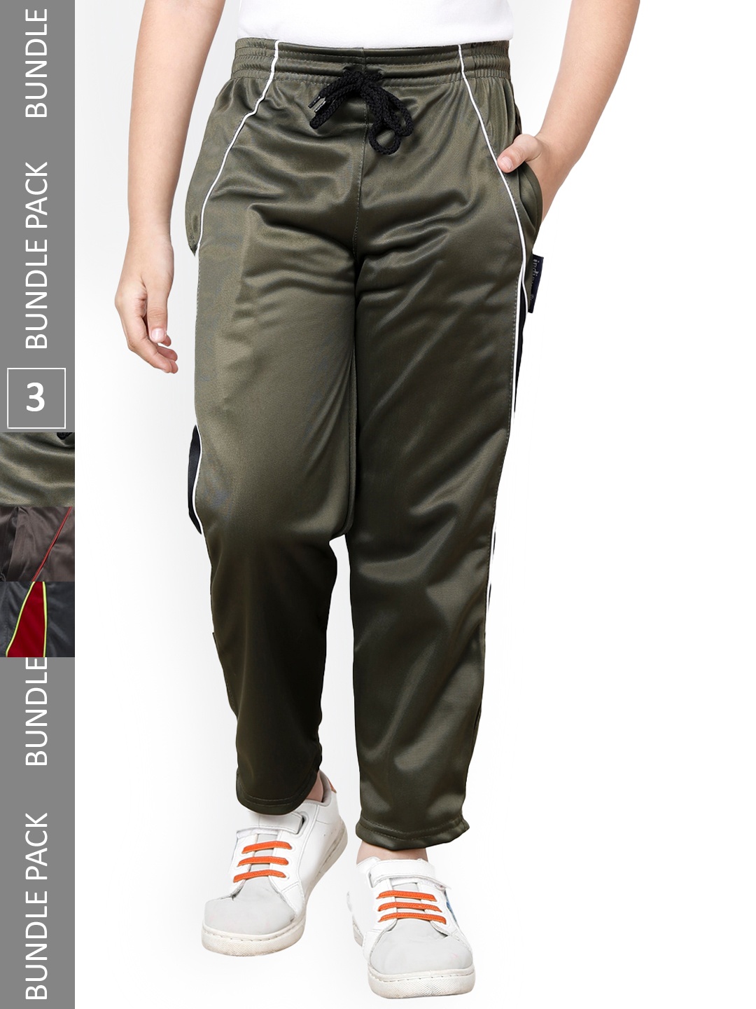 

IndiWeaves Boys Pack Of 3 Track Pants, Green