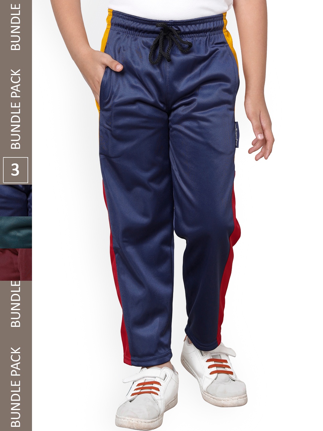 

IndiWeaves Boys Pack Of 3 Mid-Rise Regular Fit Track Pants, Green