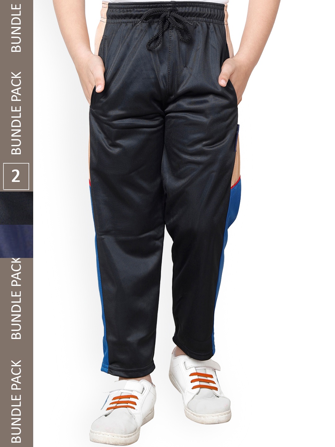 

IndiWeaves Boys Pack Of 2 Mid-Rise Track Pants, Navy blue